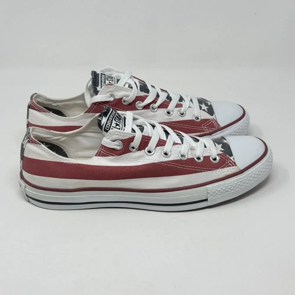 Converse Low Top Sneakers in Red, White, Black